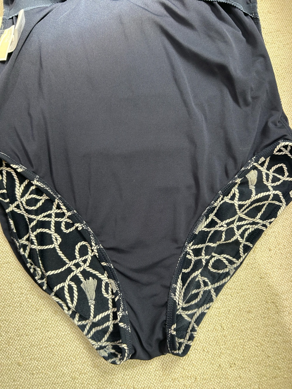 Michael Kors Nautical Twisted Rope Off The Shoulder One Piece Swimsuit Size 14 - Picture 7 of 9